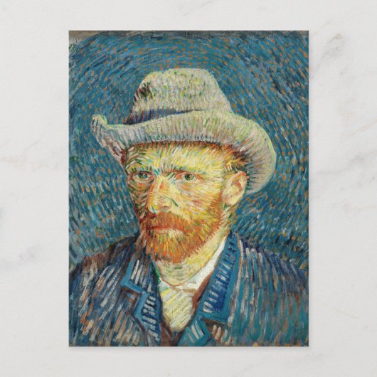 Vincent Van Gogh Self Portrait mit Gray Felt Hat Postkarte (Vorderseite)