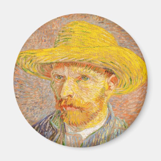 Vincent Van Gogh Self Portrait mit Straw Hat Art Magnet (Vorne)