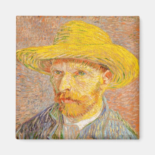 Vincent Van Gogh Self Portrait mit Straw Hat Art Magnet (Vorne)