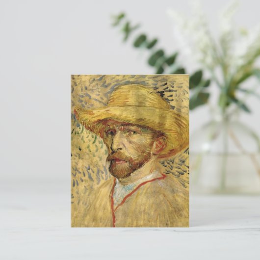 Vincent van Gogh Self Portrait mit Strohhut (Stehend Vorderseite)
