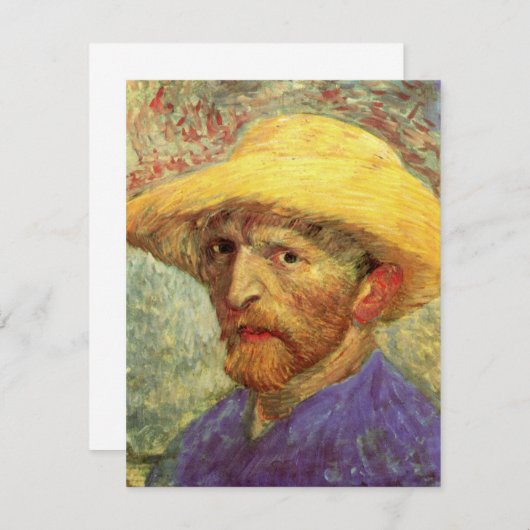 Vincent van Gogh Self Portrait mit Strohhut (Vorne/Hinten)