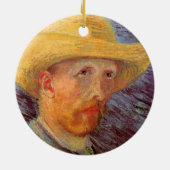Vincent van Gogh Self Portrait mit Strohhut Keramikornament (Hinten)