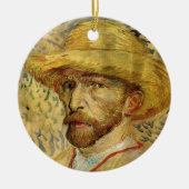 Vincent van Gogh Self Portrait mit Strohhut Keramikornament (Vorne)