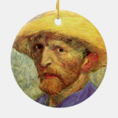 Vincent van Gogh Self Portrait mit Strohhut Keramikornament (Hinten)