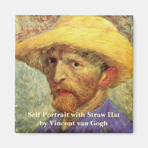 Vincent van Gogh Self Portrait mit Strohhut Magnet