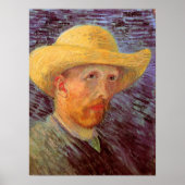 Vincent van Gogh Self Portrait mit Strohhut Poster (Vorne)