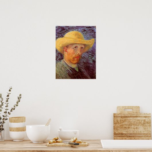 Vincent van Gogh Self Portrait mit Strohhut Poster (Küche)