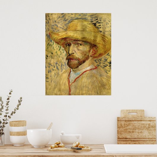 Vincent van Gogh Self Portrait mit Strohhut Poster (Küche)