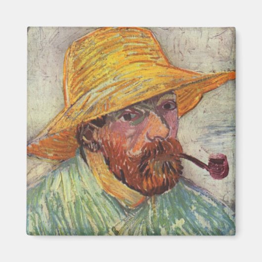 Vincent Van Gogh Self Portrait Pipe Magnet (Vorne)