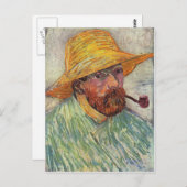 Vincent Van Gogh Self Portrait Pipe Postkarte (Vorne/Hinten)