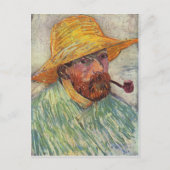 Vincent Van Gogh Self Portrait Pipe Postkarte (Vorderseite)