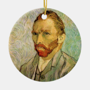 Vincent van Gogh Self Portrait, Vintage Kunst Keramikornament
