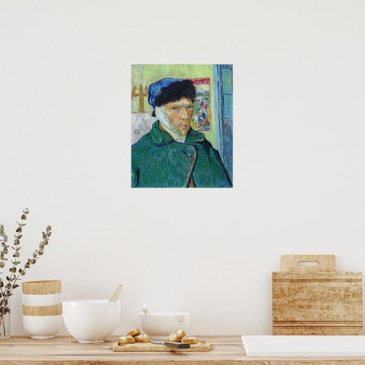 Vincent van Gogh - Self-portrait with bandaged ear Poster (Küche)