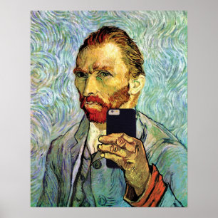 Vincent Van Gogh Selfie Handy Selbstportrait Poster