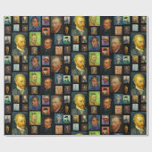 Vincent van Gogh Selfy Collage Geschenk Geschenkpapier (Flach)