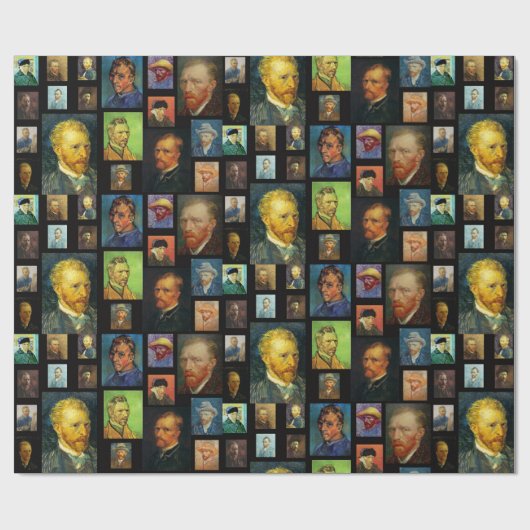 Vincent van Gogh Selfy Collage Geschenk Geschenkpapier (Flach)