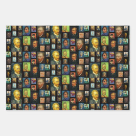Vincent van Gogh Selfy Collage Geschenk Geschenkpapier Set