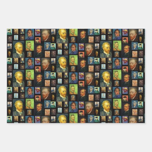Vincent van Gogh Selfy Collage Geschenk Geschenkpapier Set (Vorderseite)