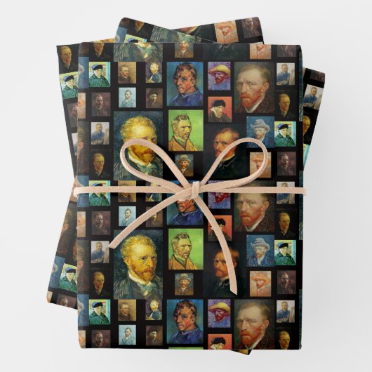 Vincent van Gogh Selfy Collage Geschenk Geschenkpapier Set (Beispiel)
