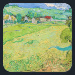 Vincent van Gogh - Sicht auf die Vessenots bei Auv Quadratischer Aufkleber<br><div class="desc">Aussicht auf Vessenots bei Auvers - Vincent van Gogh,  Oil on Leinwand,  1890 in Auvers-sur-Oise</div>