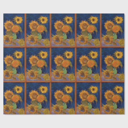 Vincent van Gogh Six Sonnenblumen Kunst, Dichtung Geschenkpapier (Flach)