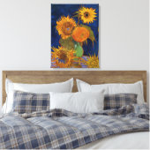 Vincent van Gogh Six Sunflowers Fine Art Gallery Leinwanddruck (Insitu (Schlafzimmer))