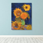 Vincent van Gogh Six Sunflowers Fine Art Gallery Leinwanddruck (Insitu (Holzboden))