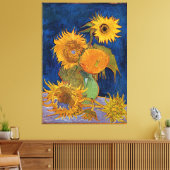 Vincent Van Gogh Six Sunflowers ummantelte Canvas Leinwanddruck (Insitu (Wohnzimmer))