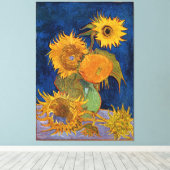 Vincent Van Gogh Six Sunflowers ummantelte Canvas Leinwanddruck (Insitu (Holzboden))
