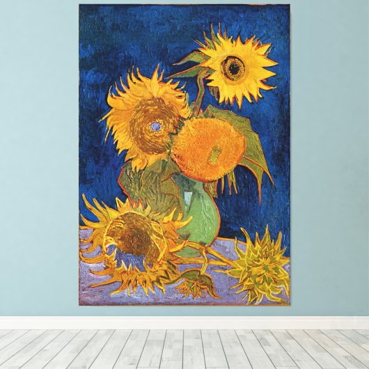 Vincent Van Gogh Six Sunflowers ummantelte Canvas Leinwanddruck (Insitu (Holzboden))