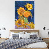 Vincent Van Gogh Six Sunflowers ummantelte Canvas Leinwanddruck (Insitu (Schlafzimmer))