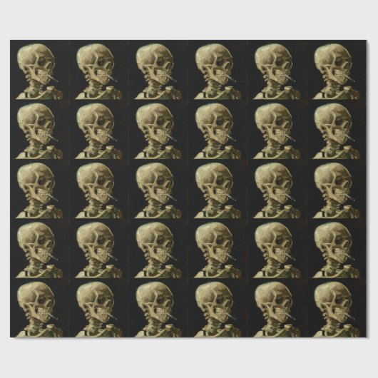 Vincent Van Gogh Skeleton mit einer brennenden Zig Geschenkpapier (Flach)