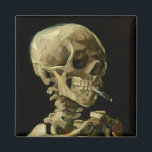 Vincent Van Gogh Skeleton mit einer brennenden Zig Magnet<br><div class="desc">Vincent Van Gogh Skeleton mit einem Vintagen Kunstmagazin</div>