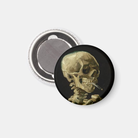 Vincent Van Gogh Skeleton with a Burning Cigarette Magnet (Vorderseite/Rückseite)