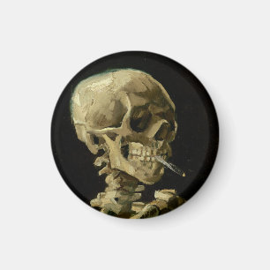 Vincent Van Gogh Skeleton with a Burning Cigarette Magnet