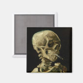 Vincent Van Gogh Skelett mit brennender Zigarette Magnet (Vorderseite/Rückseite)