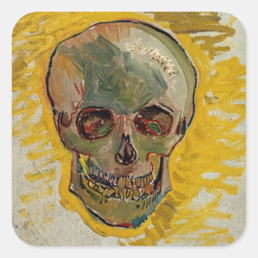 Vincent van Gogh - Skull 1887 #2 Quadratischer Aufkleber (Vorderseite)