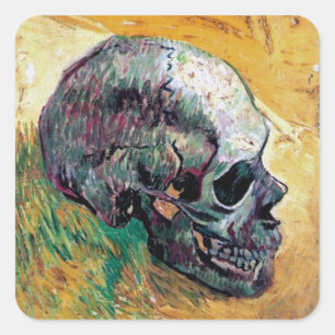 Vincent Van Gogh - Skull in Profile - Fine Art Quadratischer Aufkleber