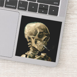 Vincent van Gogh - Skull mit brennender Zigarette Aufkleber