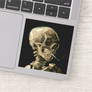Vincent van Gogh - Skull mit brennender Zigarette Aufkleber