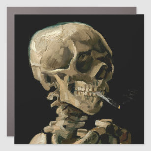 Vincent van Gogh - Skull mit brennender Zigarette Auto Magnet