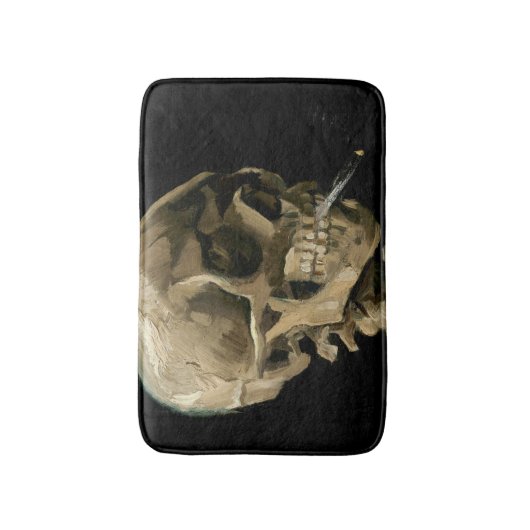 Vincent van Gogh - Skull mit brennender Zigarette Badematte (Vorderseite Vertikal)