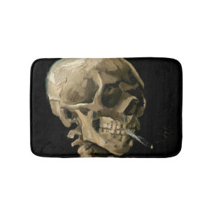 Vincent van Gogh - Skull mit brennender Zigarette Badematte