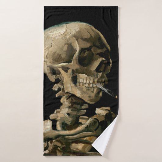 Vincent van Gogh - Skull mit brennender Zigarette Badhandtuch Set (Badehandtuch)