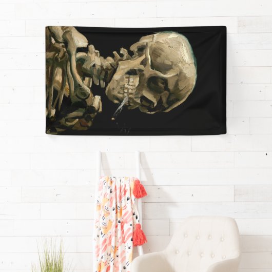 Vincent van Gogh - Skull mit brennender Zigarette Banner (Insitu)