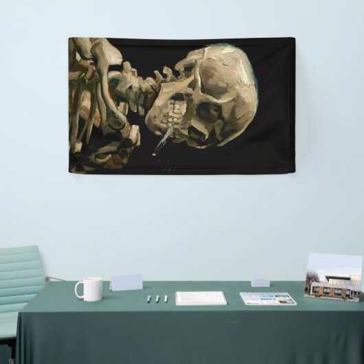 Vincent van Gogh - Skull mit brennender Zigarette Banner (Messeveranstaltung)