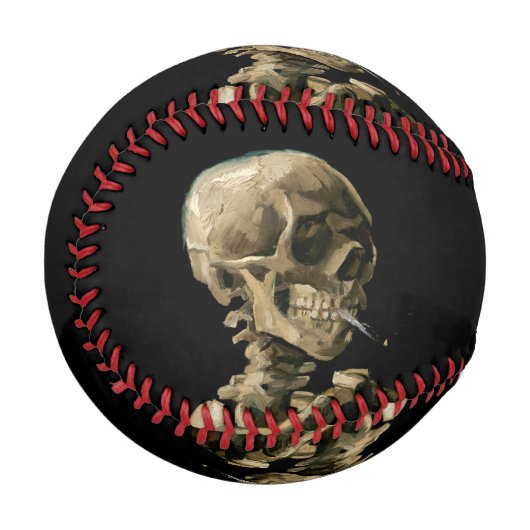 Vincent van Gogh - Skull mit brennender Zigarette Baseball (Vorderseite Links)