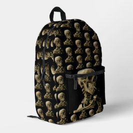 Vincent van Gogh - Skull mit brennender Zigarette Bedruckter Rucksack