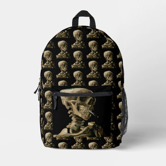 Vincent van Gogh - Skull mit brennender Zigarette Bedruckter Rucksack (Vorderseite)