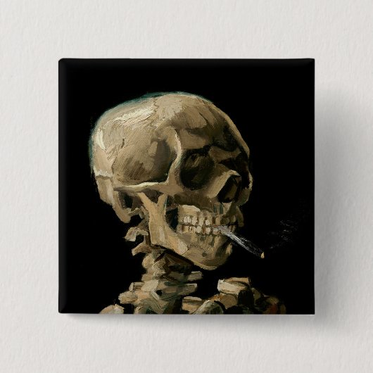 Vincent van Gogh - Skull mit brennender Zigarette Button (Vorderseite)